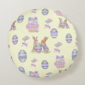 Throw Pillow Egg Bunnies Rundes Kissen (Rückseite)
