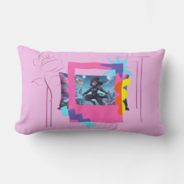 Throw Pillow Fantasy Ninja Girl: Mystic Adventures Lendenkissen