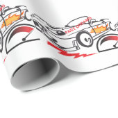 Throw Pillow Fast Dreams –Racing Car Pillow Design Geschenkpapier (Rolleneckpunkt)