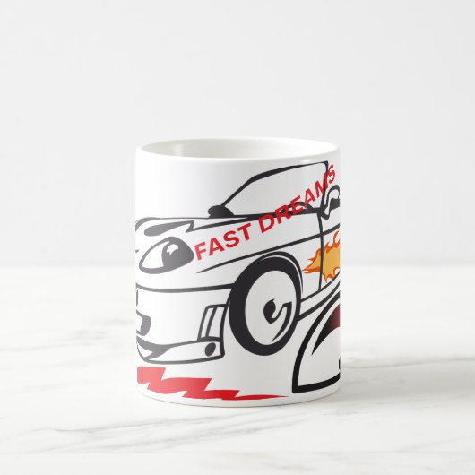Throw Pillow Fast Dreams –Racing Car Pillow Design Kaffeetasse (Mittel)