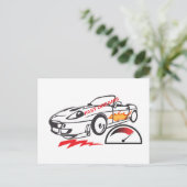 Throw Pillow Fast Dreams –Racing Car Pillow Design Postkarte (Stehend Vorderseite)