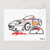 Throw Pillow Fast Dreams –Racing Car Pillow Design Postkarte (Rückseite)