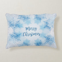 Throw Pillow Frohe Weihnachten mit Schnee