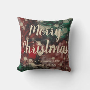 Throw Pillow Frohe Weihnachtsfarbenbursten Kissen