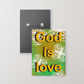 Throw Pillow god ist Liebe Button (Vorderseite/Rückseite)