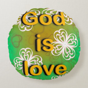 Throw Pillow god ist Liebe Rundes Kissen