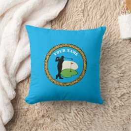 Throw Pillow Golf - Name hinzufügen - Golfer Kissen