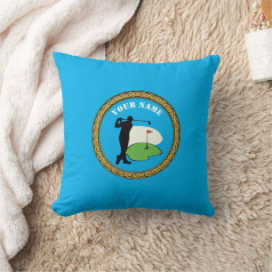 Throw Pillow Golf - Name hinzufügen - Golfer Kissen
