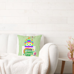 Throw Pillow, Happy Birthday St. Patrick's Day Kissen