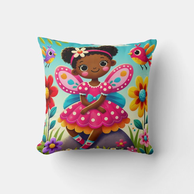 THROW PILLOW - "HAPPY FAIRY with VRDS" Kissen (Vorderseite)