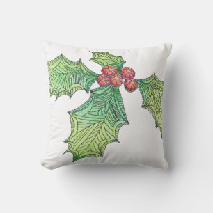 Throw Pillow Holly Farbskizze Kissen