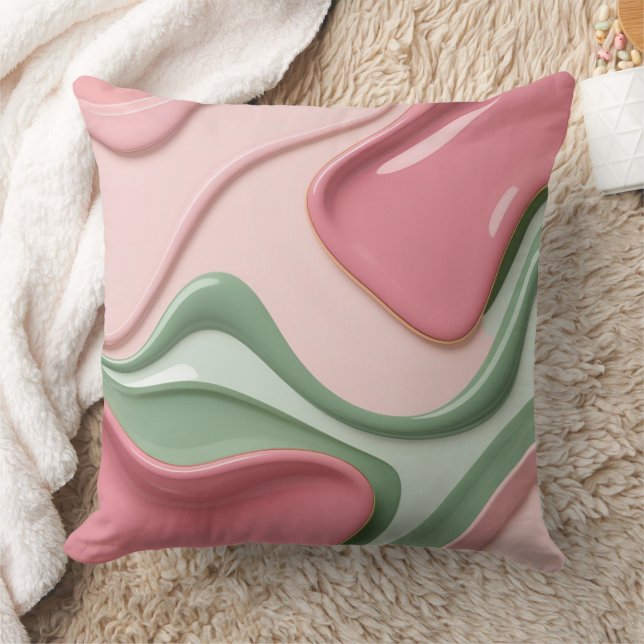 Throw pillow in stylish abstract graphic kissen (Decke)