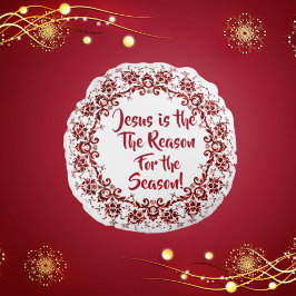 Throw Pillow Jesus ist der Grund für die Saison Rundes Kissen