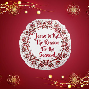 Throw Pillow Jesus ist der Grund für die Saison Rundes Kissen