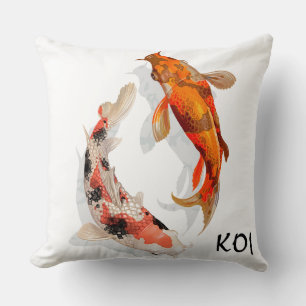 Throw Pillow-KOI Fish Kissen
