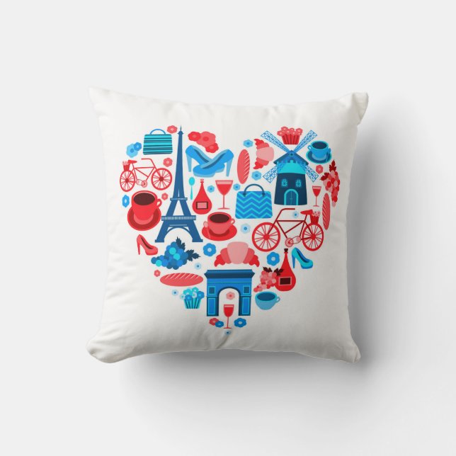 Throw Pillow-Liebe Paris Kissen (Vorderseite)