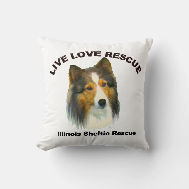 Throw Pillow Live Liebe Rescue Kissen (Vorderseite)