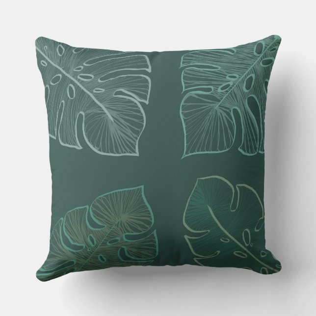 Throw Pillow Monstera Kissen (Rückseite)