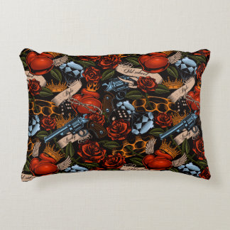 Throw Pillow Old School Tattoo Dekokissen