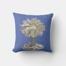 Throw Pillow Oyster Muschel Palmetto Tree blue bkg
