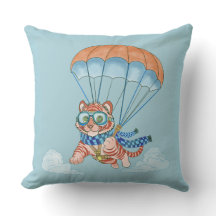 Throw Pillow Parachute Tiger