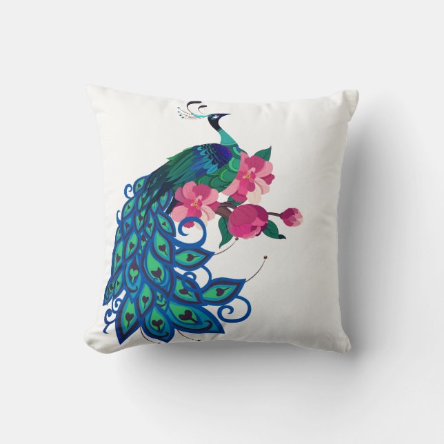 Throw Pillow-Peacock Kissen (Vorderseite)