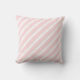 Throw Pillow Pink & White Grey Stripe Kissen