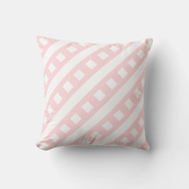 Throw Pillow Pink & White Stripe Square Kissen