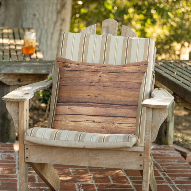 Throw Pillow Rustic Wood Orange Kissen (Stuhl )