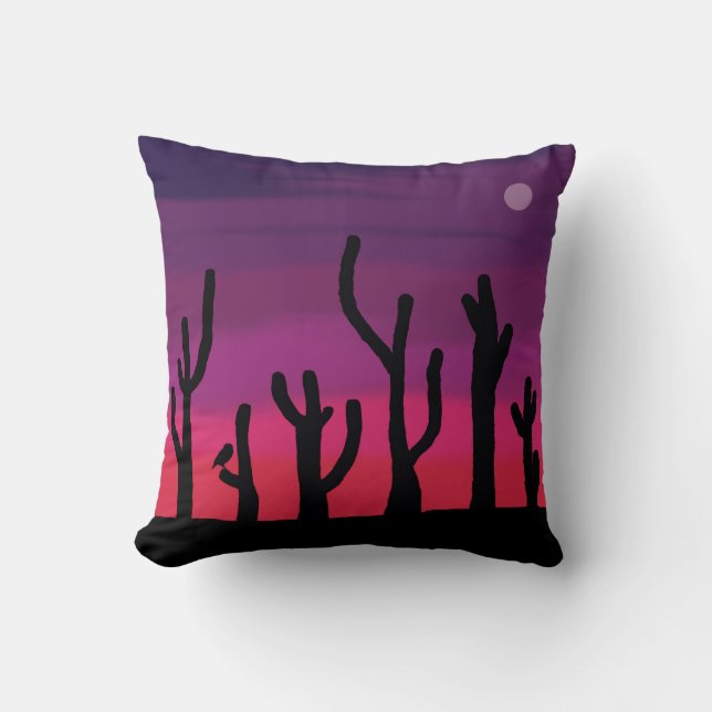 Throw Pillow Saguaro Sunset mit Schale Kissen (Vorderseite)