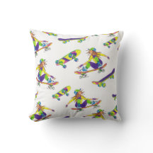 Throw Pillow Skateboarder Girl-Muster