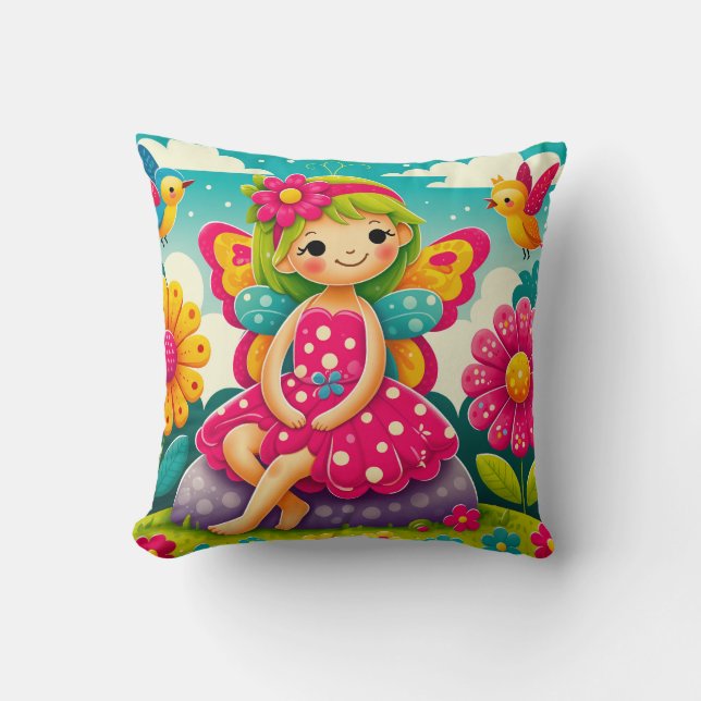THROW PILLOW - "SMILING FAIRY with VRDS" Kissen (Vorderseite)
