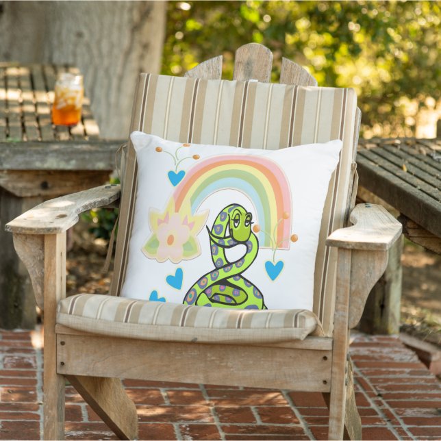 Throw Pillow Snake Rainbow Kissen (Stuhl )