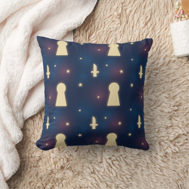 Throw Pillow Starry Night Knife Keyhole Pattern Kissen (Decke)