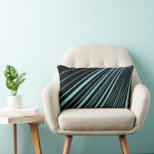 Throw Pillow Stripe Aqua Blue Black Lendenkissen (Stuhl )