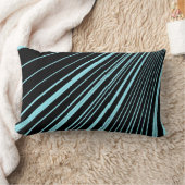 Throw Pillow Stripe Aqua Blue Black Lendenkissen (Decke)