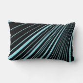 Throw Pillow Stripe Aqua Blue Black Lendenkissen (Rückseite)