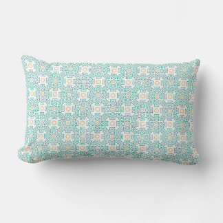 Throw Pillow Teal & Gold Arabesque Decorative Cush Lendenkissen