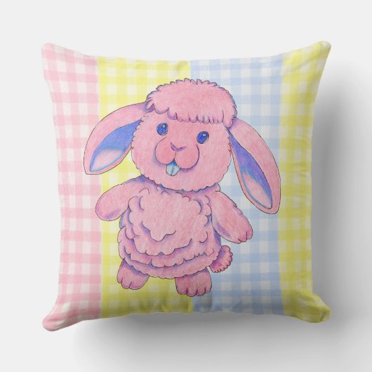 Throw Pillow Toy Rabbit Gingham Kissen (Rückseite)