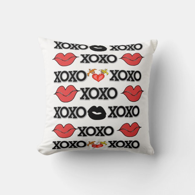 Throw Pillow Valentinstag Xoxo Kissen (Vorderseite)
