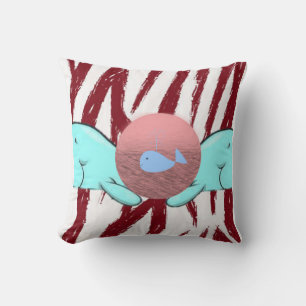 Throw Pillow Whale Kissen