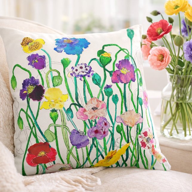 Throw Pillow Wild Poppies Kissen (Von Creator hochgeladen)