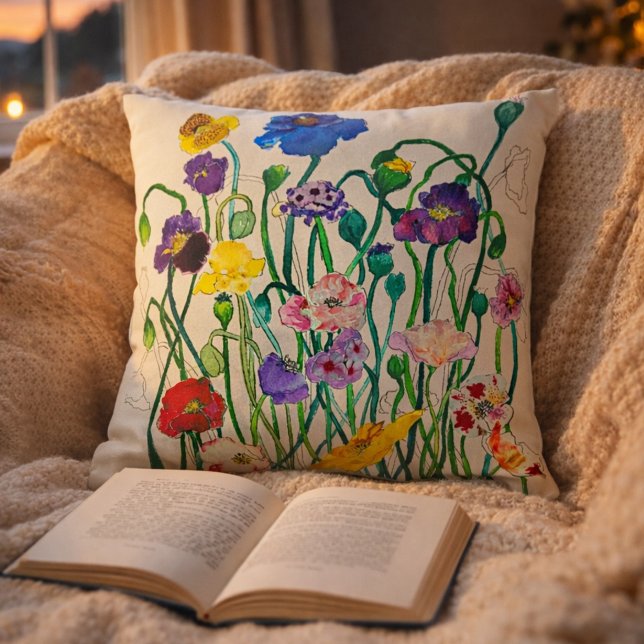 Throw Pillow Wild Poppies Kissen (Von Creator hochgeladen)