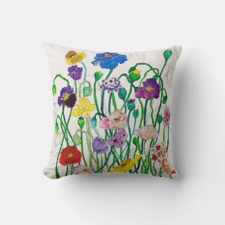 Throw Pillow Wild Poppies Kissen