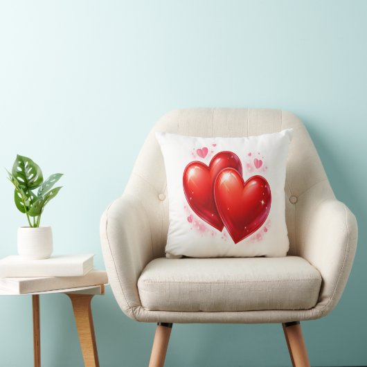 Throw Pillow with hearts, decorative element  Kissen (Stuhl )