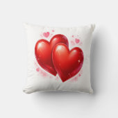 Throw Pillow with hearts, decorative element  Kissen (Vorderseite)