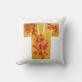 Throw pillow with yellow and red nagajuba design kissen