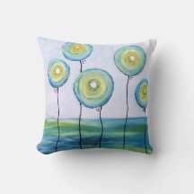 Throw Pillow Wohngestaltung Blue Balloons