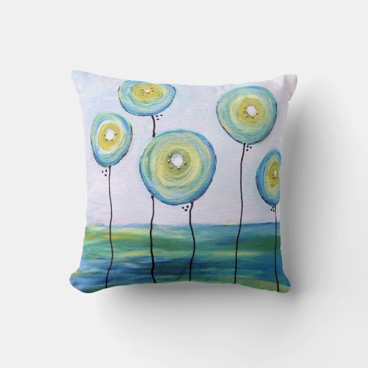Throw Pillow Wohngestaltung Blue Balloons Kissen (Vorderseite)