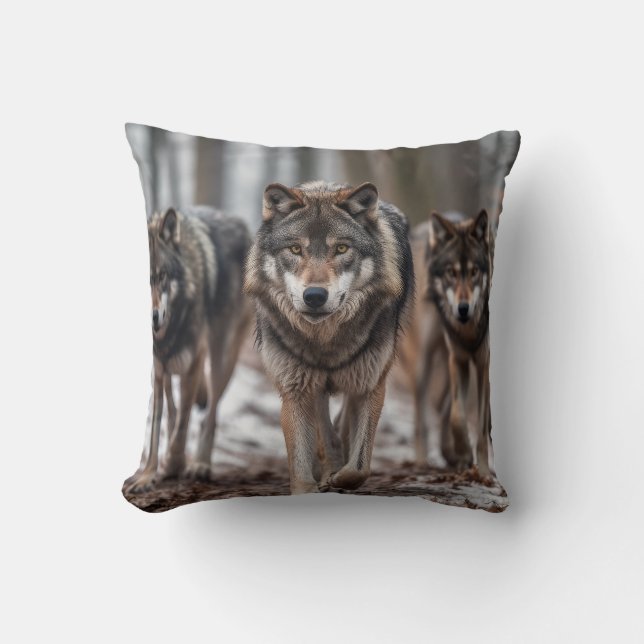 Throw Pillow Wolves Kissen (Vorderseite)